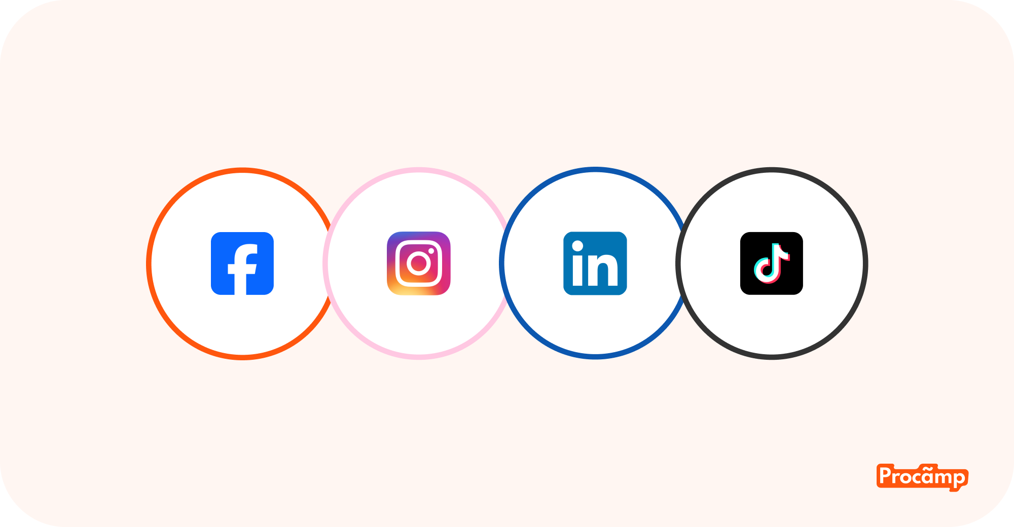 Іконки популярних соціальних мереж: Facebook, Instagram, Tiktok, LinkedIn